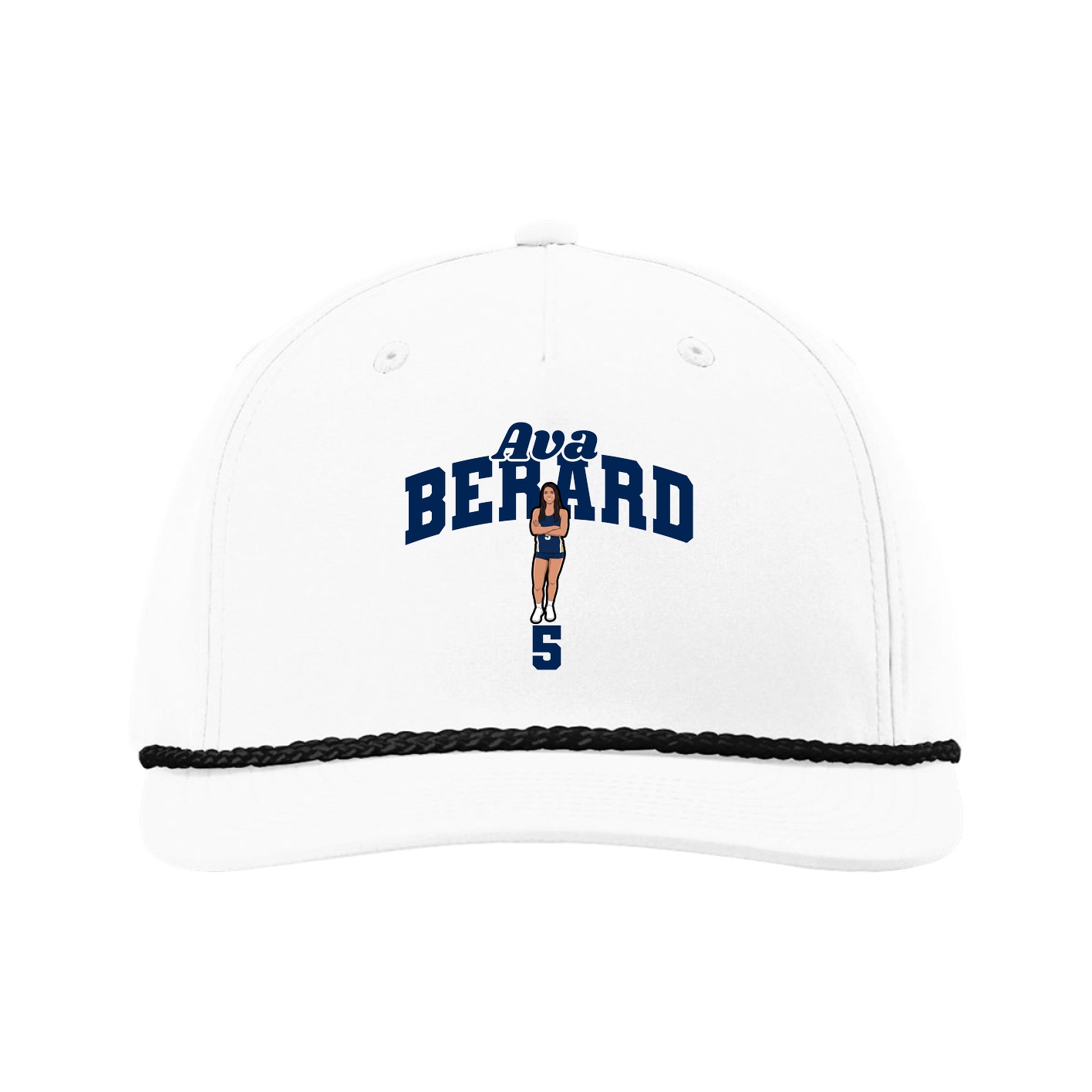 Five-Panel Classic Rope Cap — Signature Arch in White