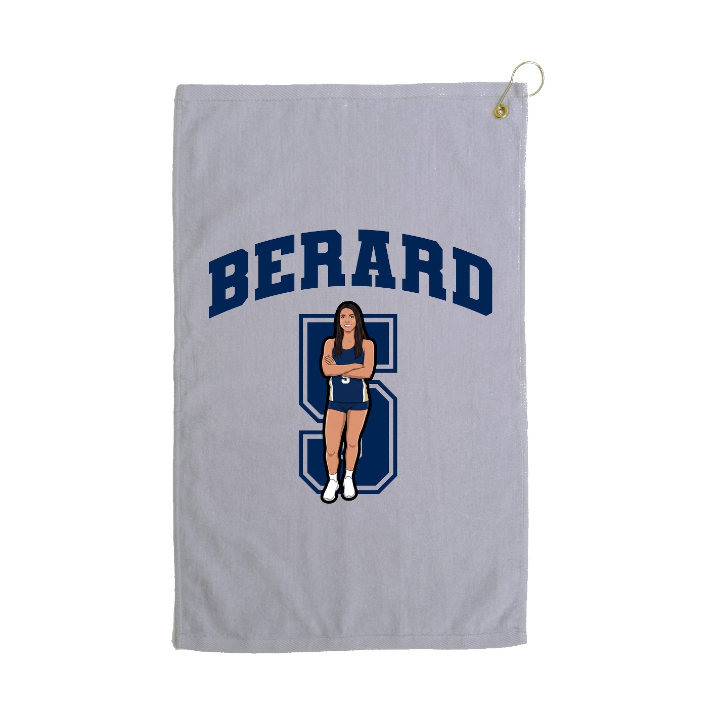 Golf Towel — Number in Grey