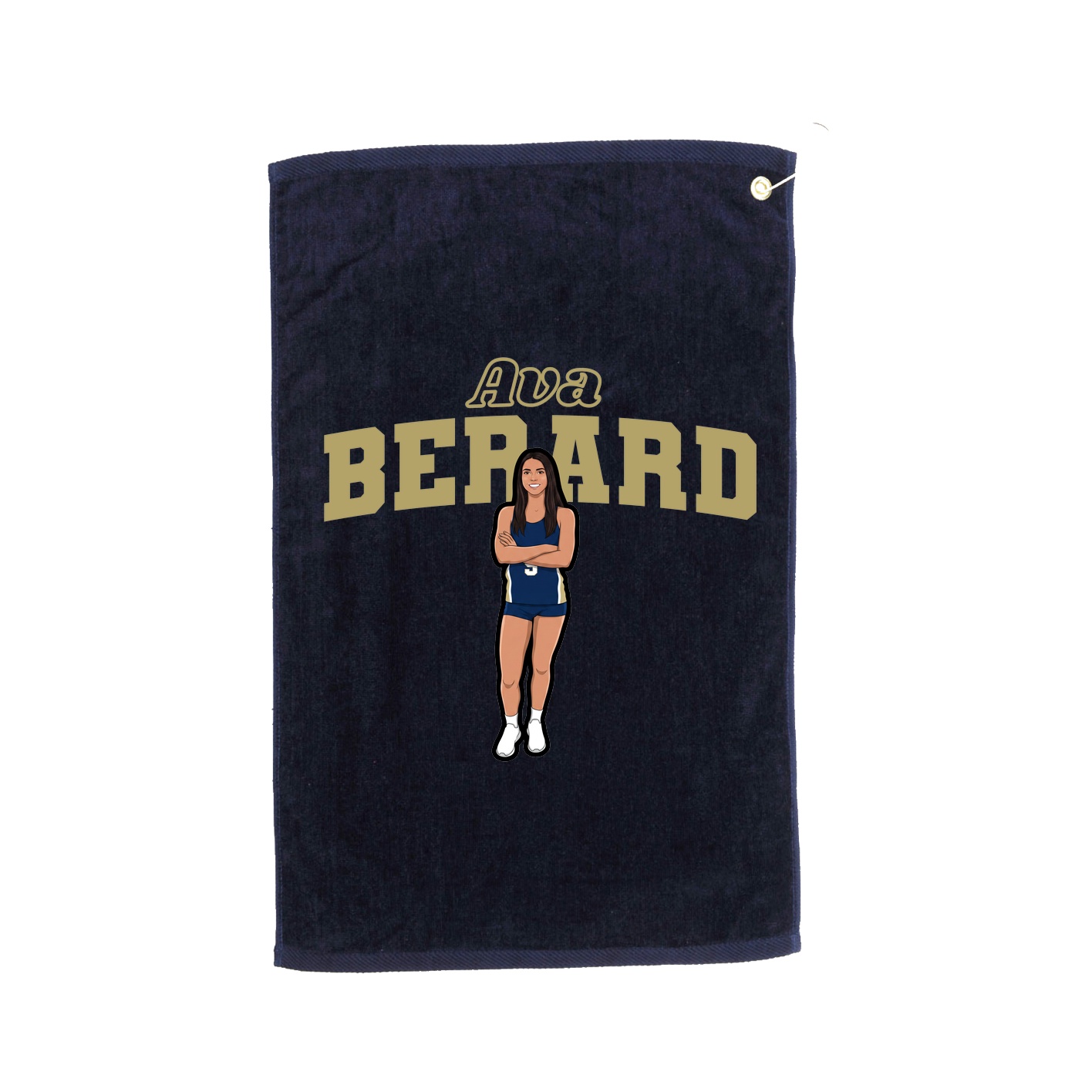 Golf Towel — Name Arch in Navy
