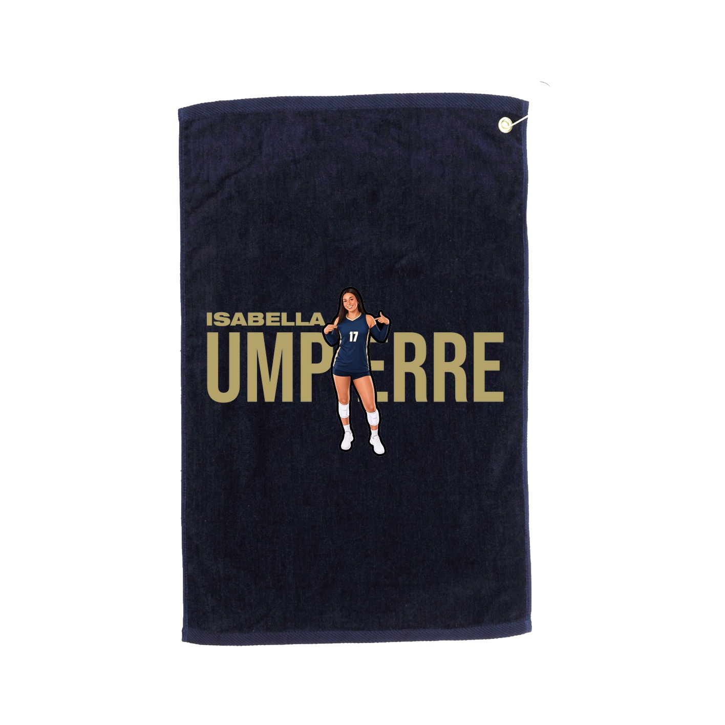 Golf Towel — Player Name in Navy