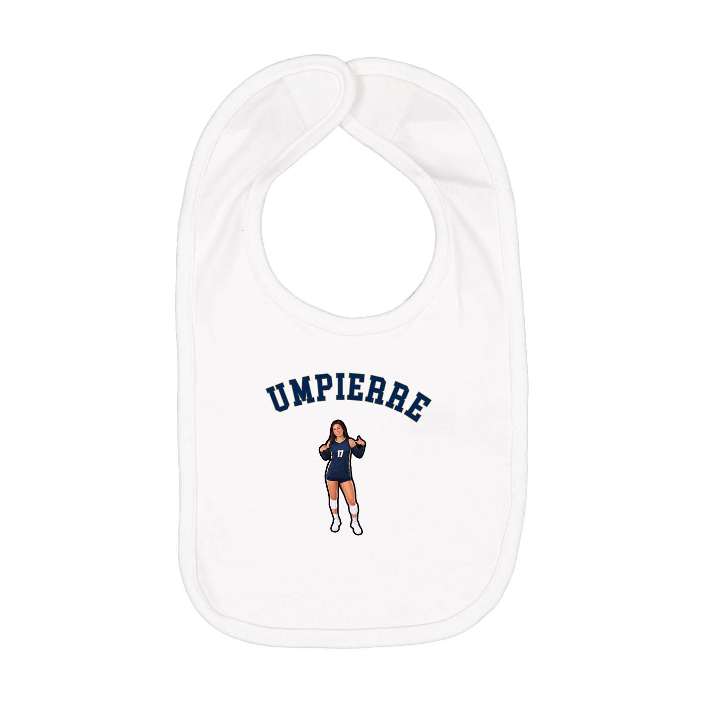 Infant Bib — Shirsey Arch in White