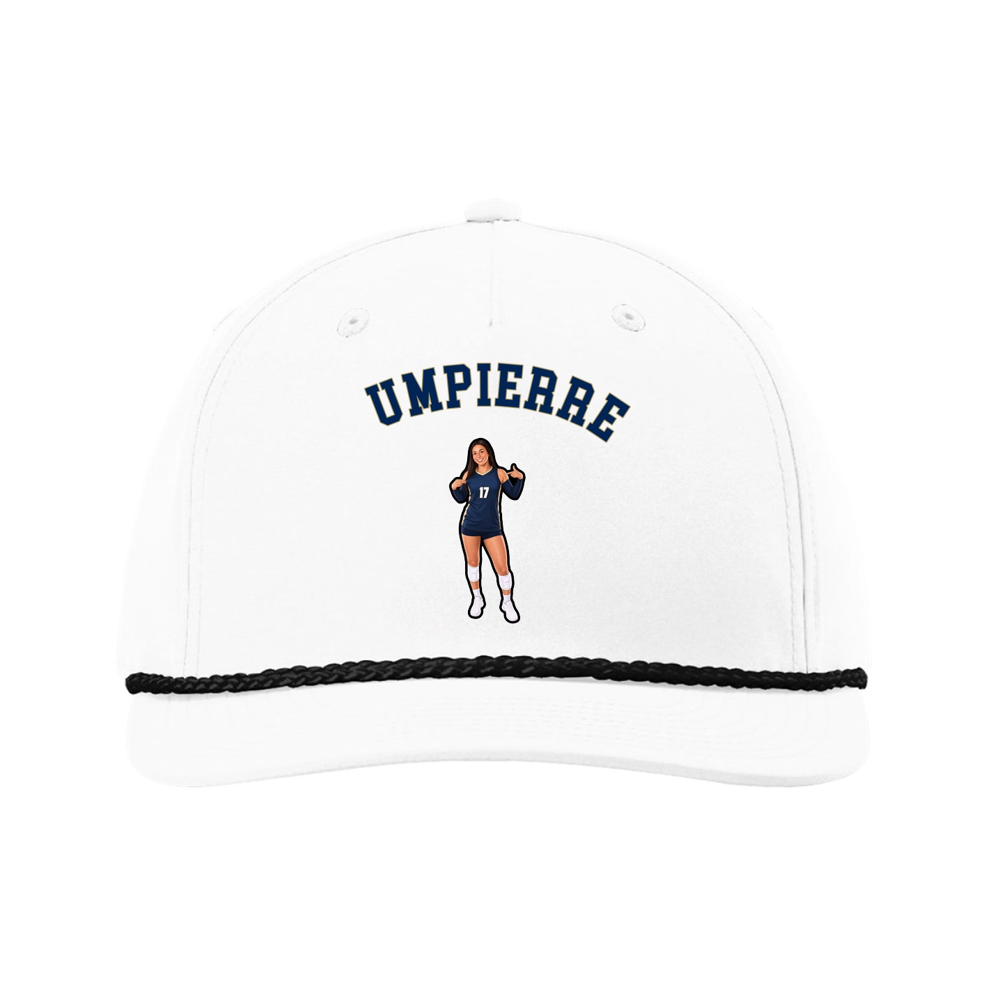 Five-Panel Classic Rope Cap — Shirsey Arch in White