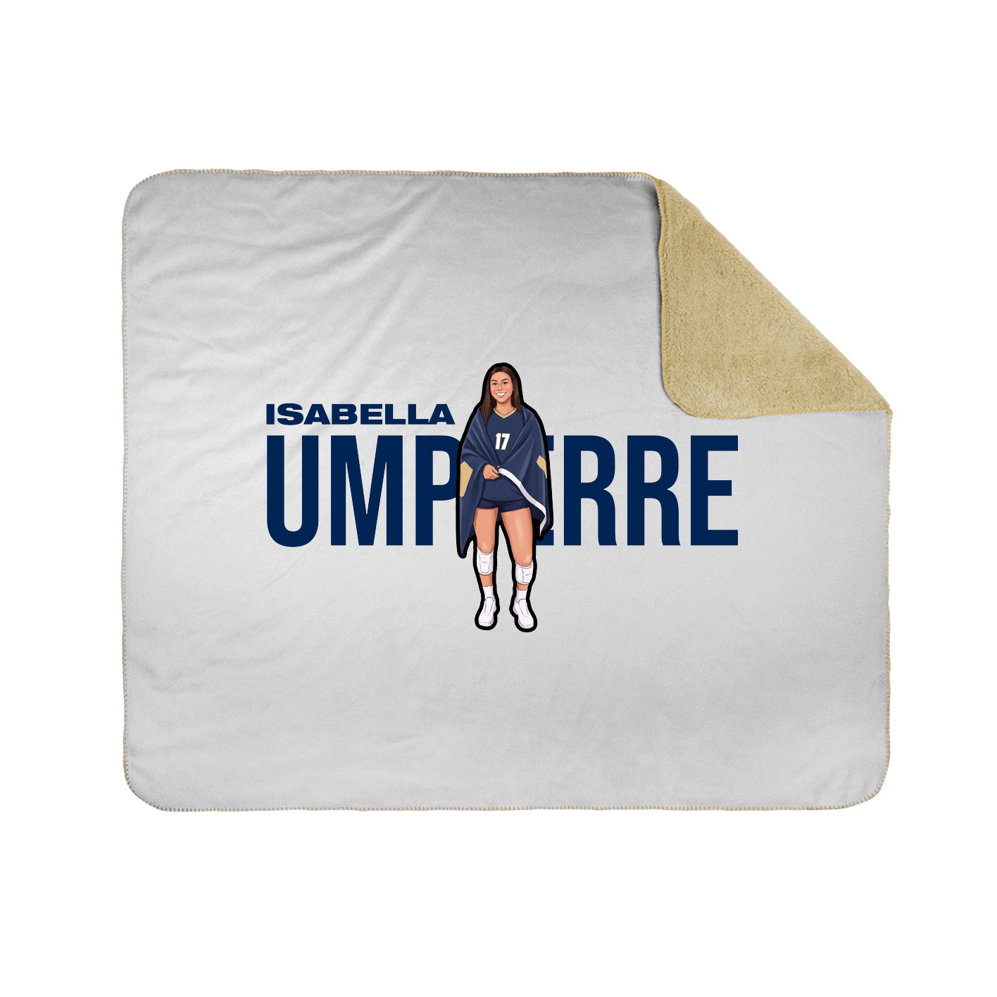 Throw Blanket — Player Name in White