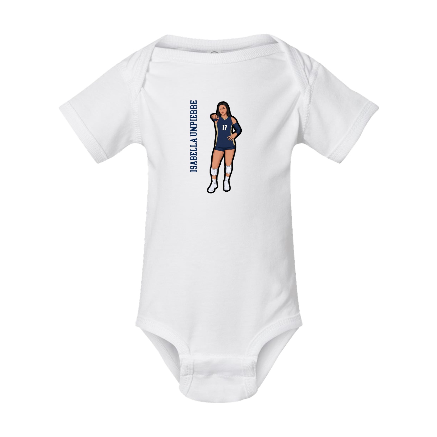 Baby Onesie — Name Vertical in White