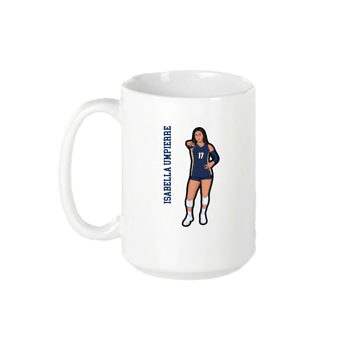 15oz Coffee Mug — Name Vertical in White