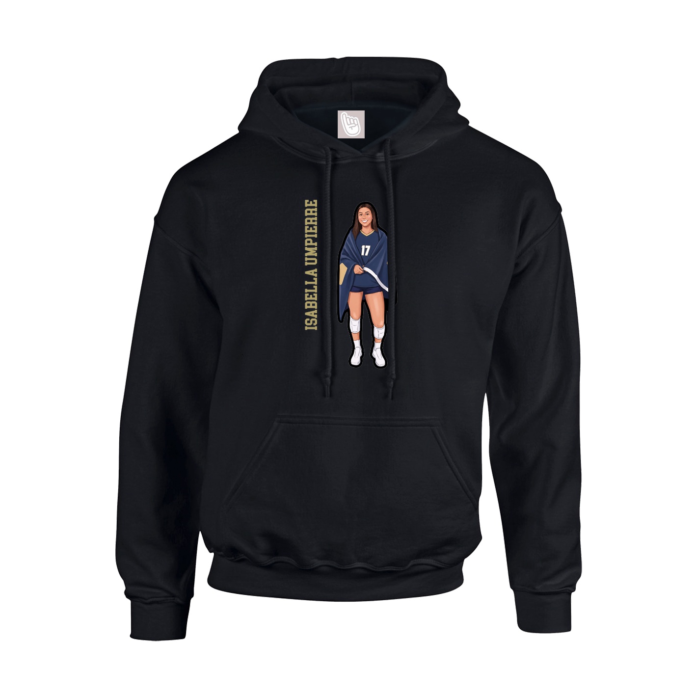 Youth Hoodie — Name Vertical in Black