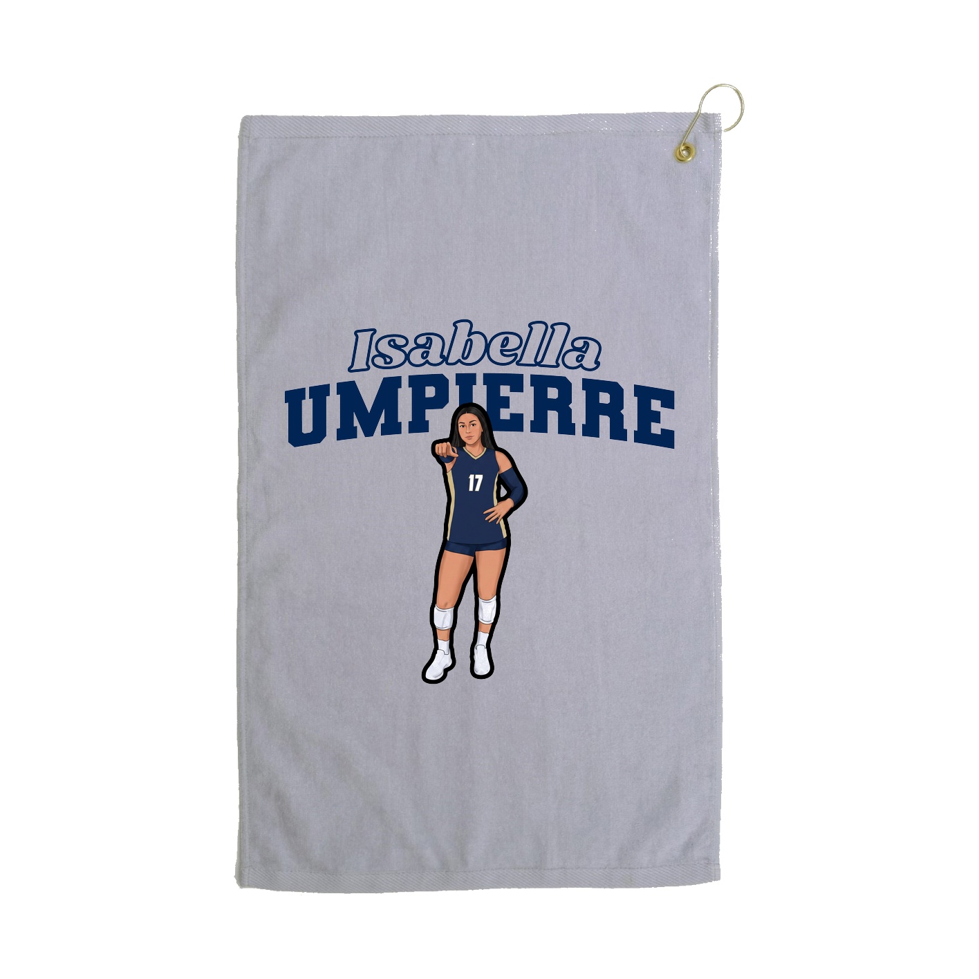 Golf Towel — Name Arch in Grey