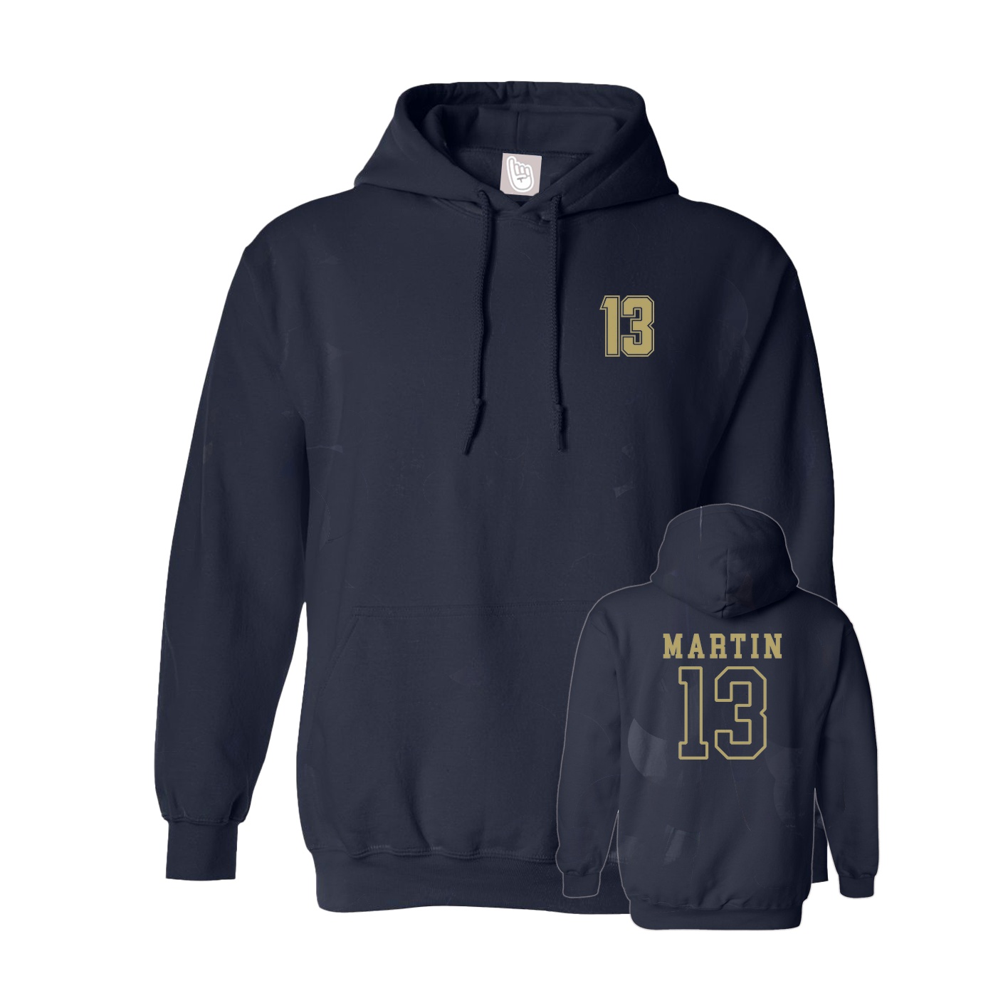 Hoodie — Chest Back in Navy