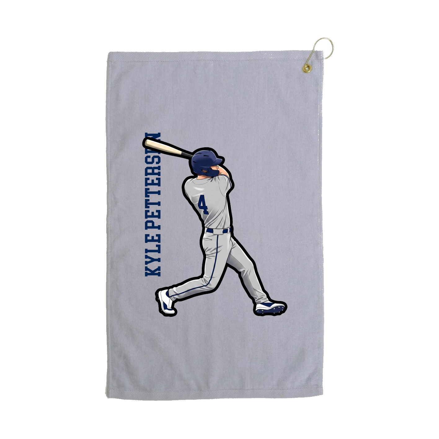 Golf Towel — Name Vertical in Grey
