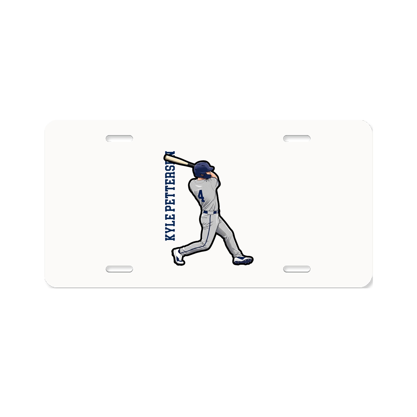 License Plate — Name Vertical in Classic