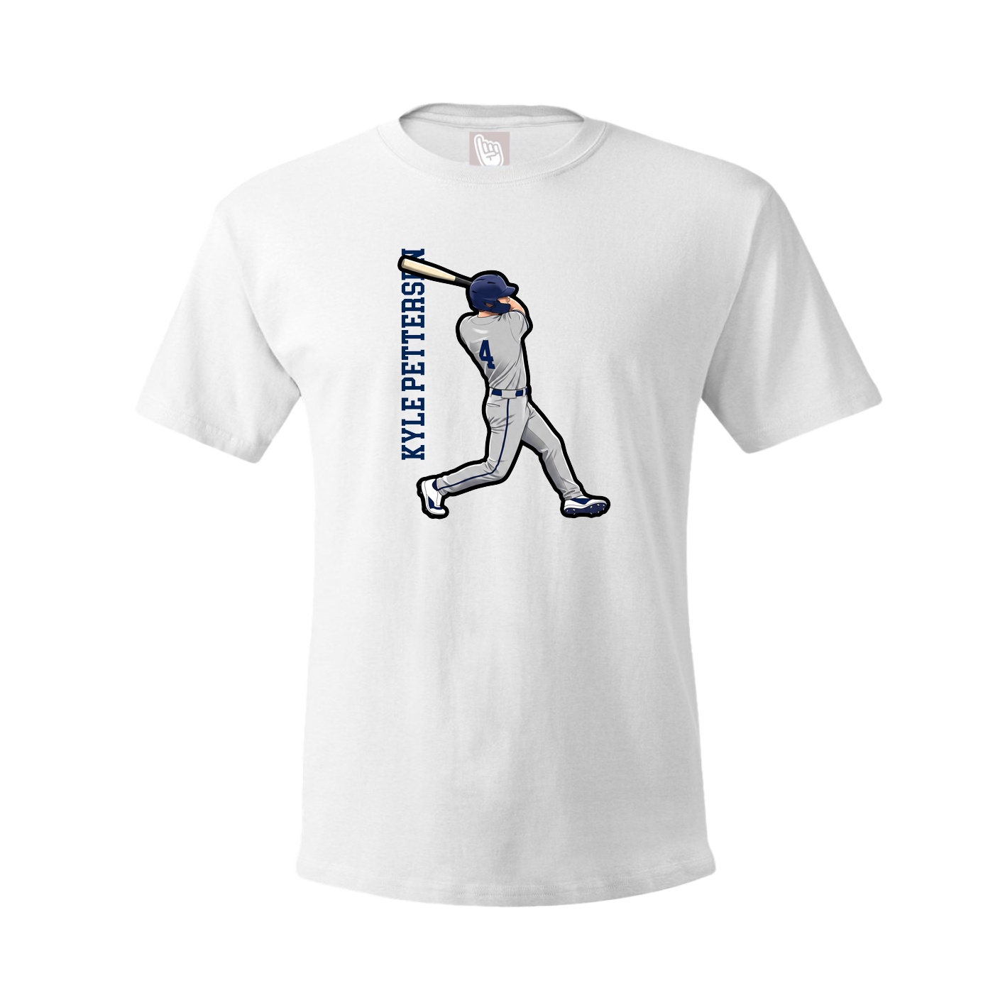 Tee — Name Vertical in White