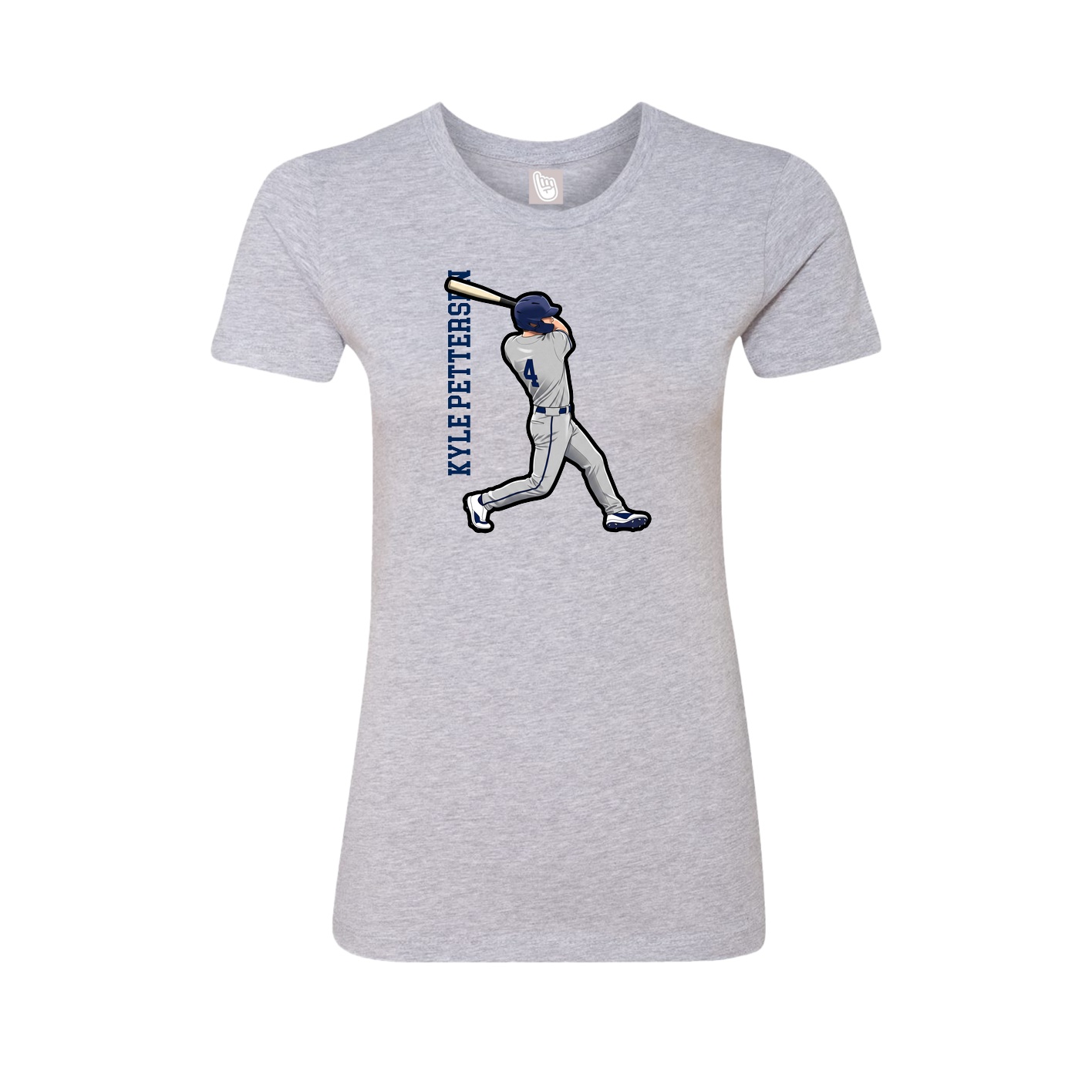 Womens Tee — Name Vertical in Grey
