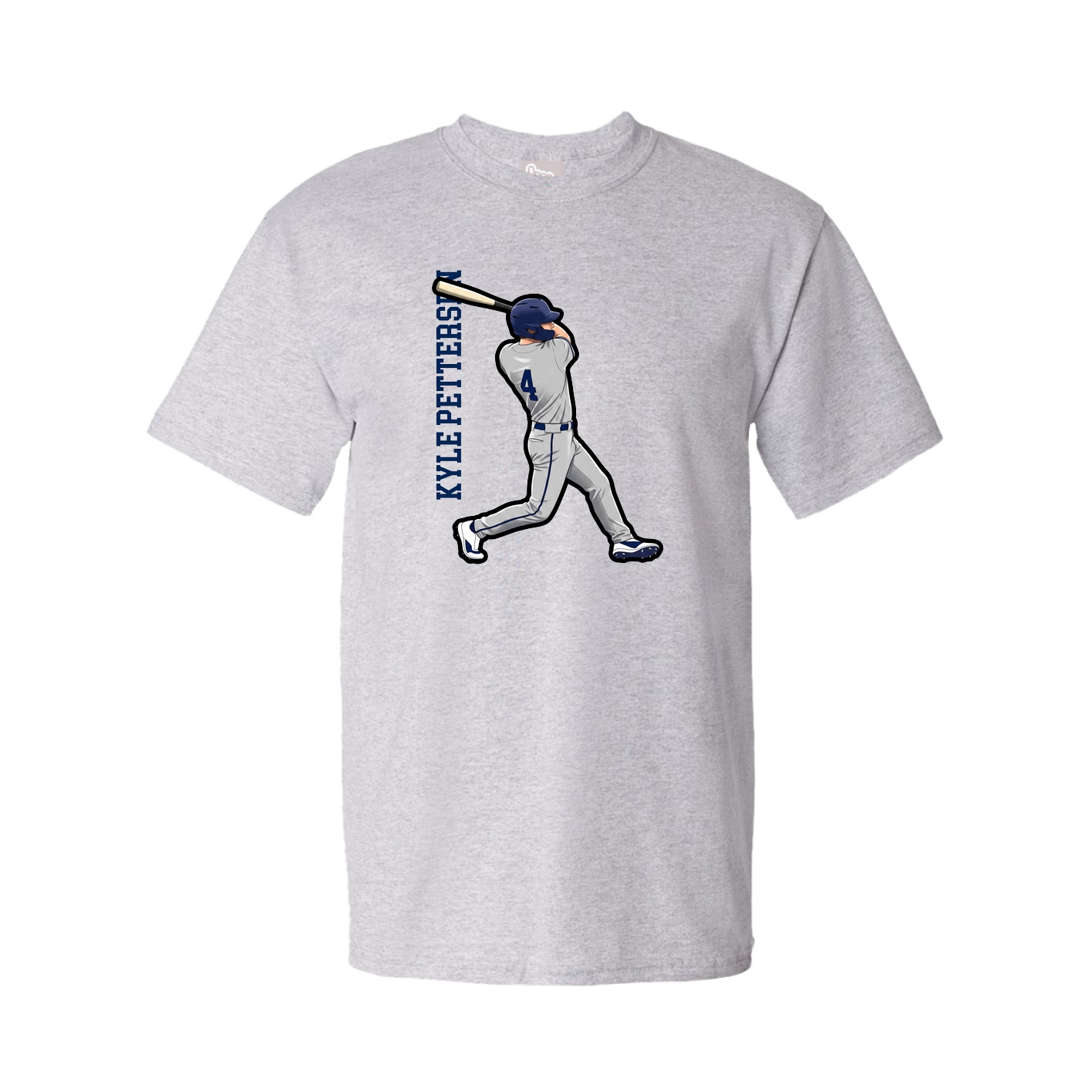 Youth Tee — Name Vertical in Grey