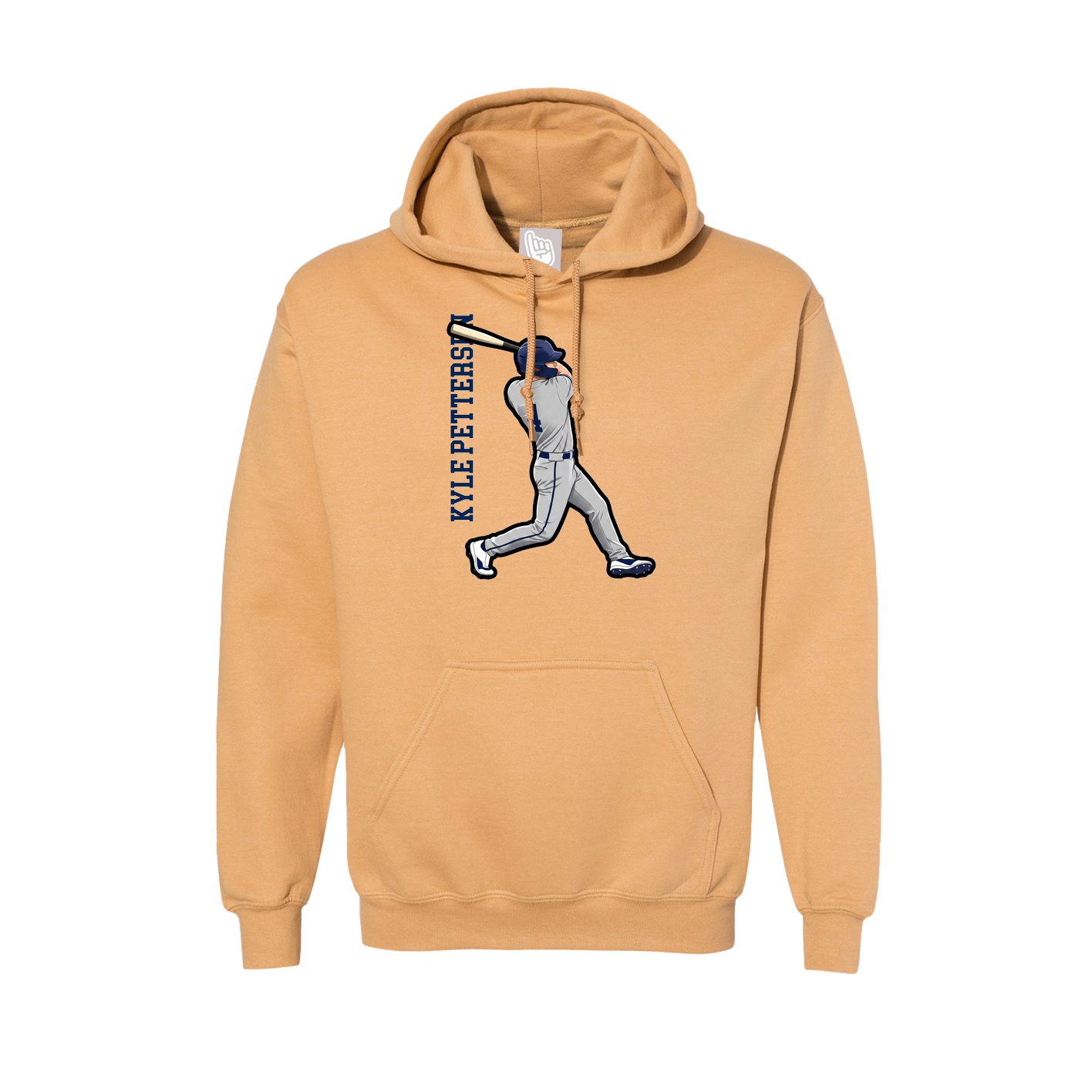 Hoodie — Name Vertical in Vegas Gold