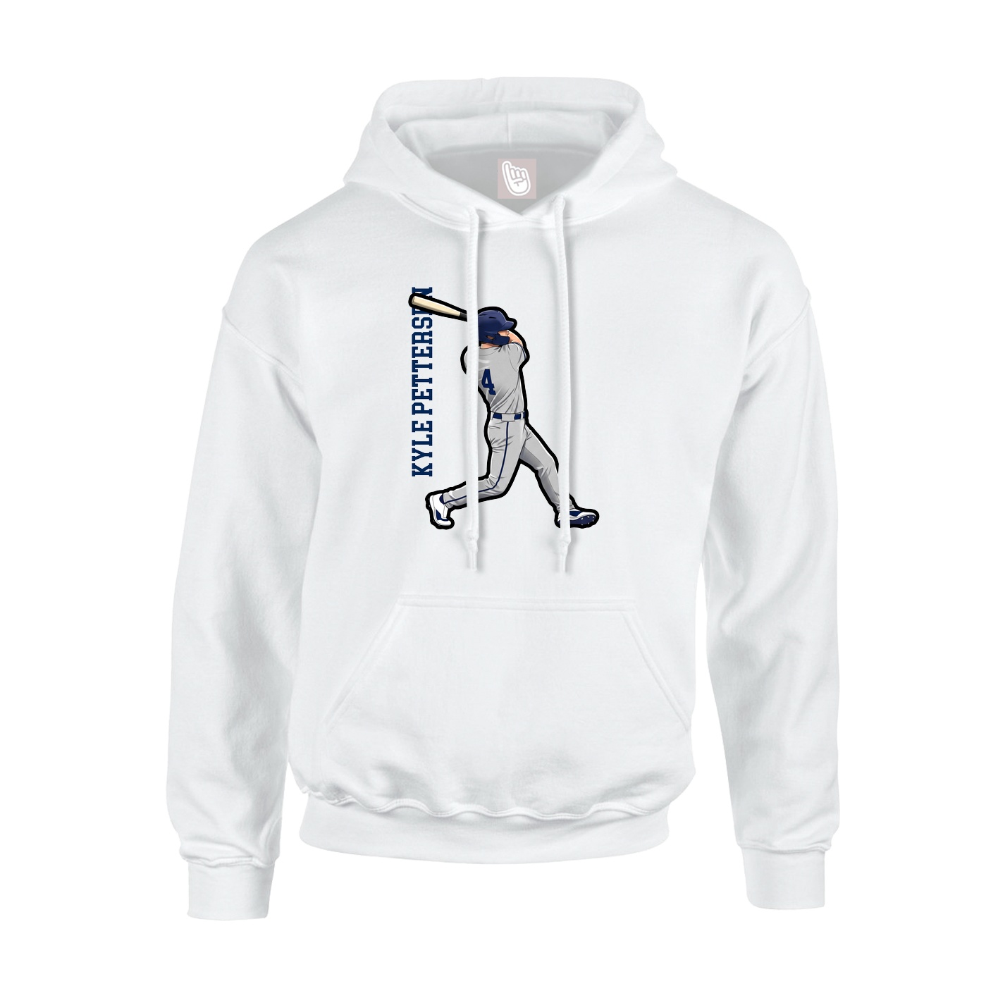 Youth Hoodie — Name Vertical in White