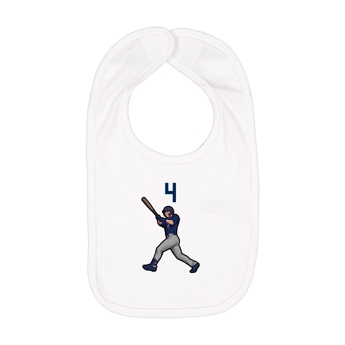 Infant Bib — Number Top in White