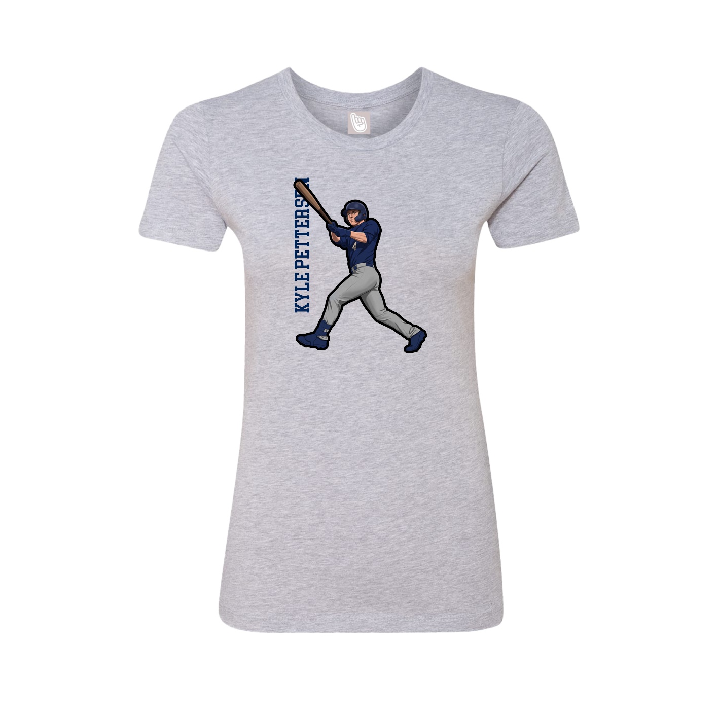 Womens Tee — Name Vertical in Grey