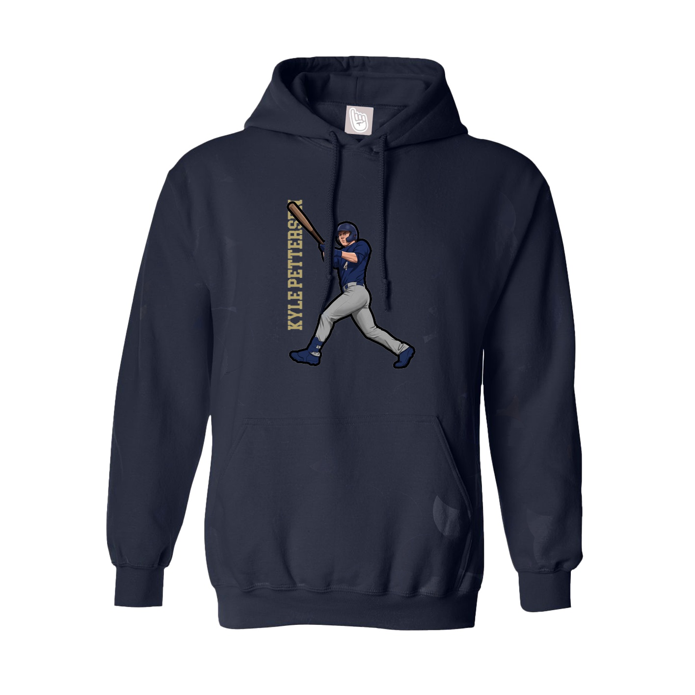 Hoodie — Name Vertical in Navy