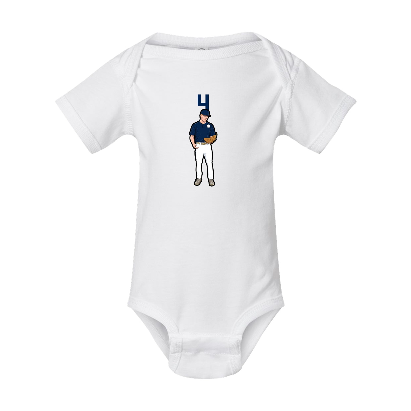 Baby Onesie — Number Top in White