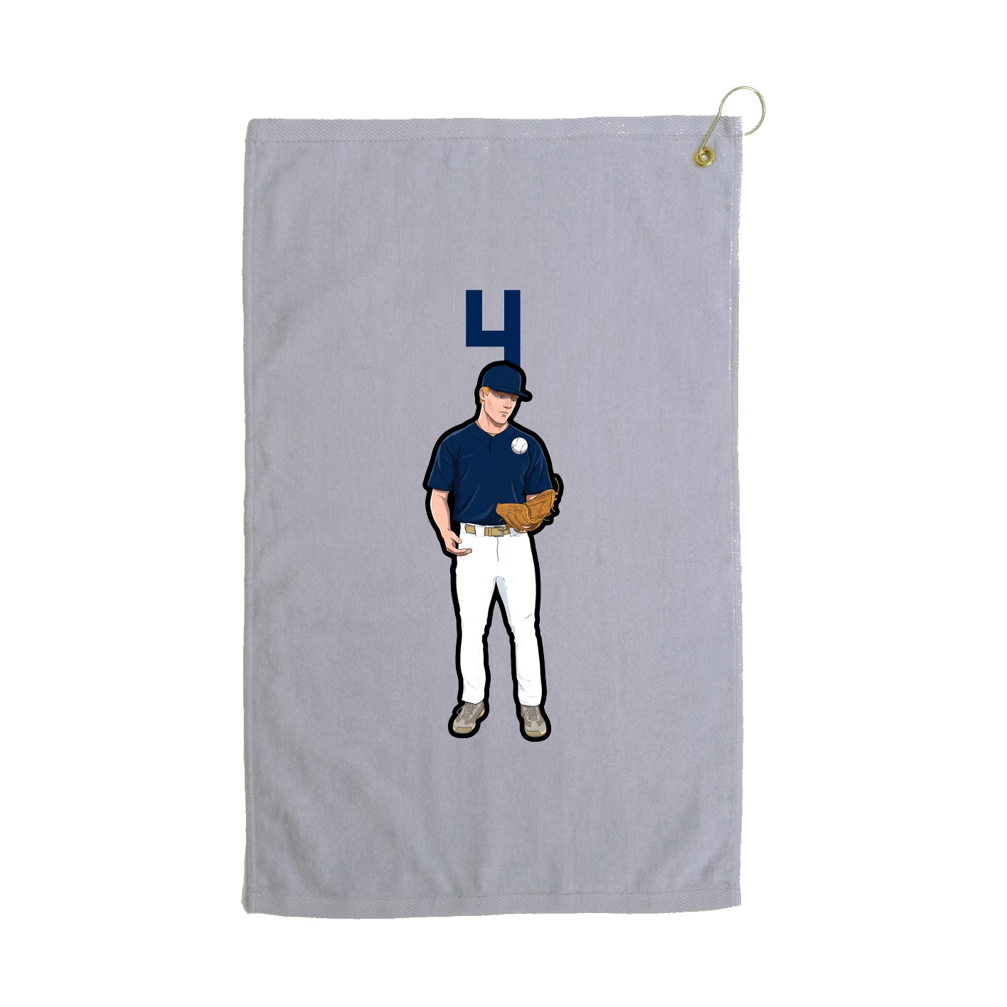 Golf Towel — Number Top in Grey