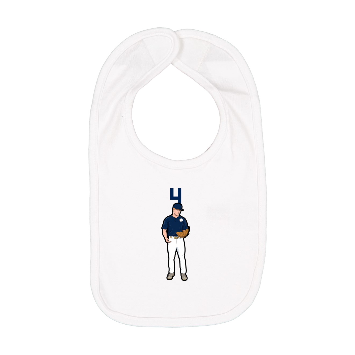 Infant Bib — Number Top in White
