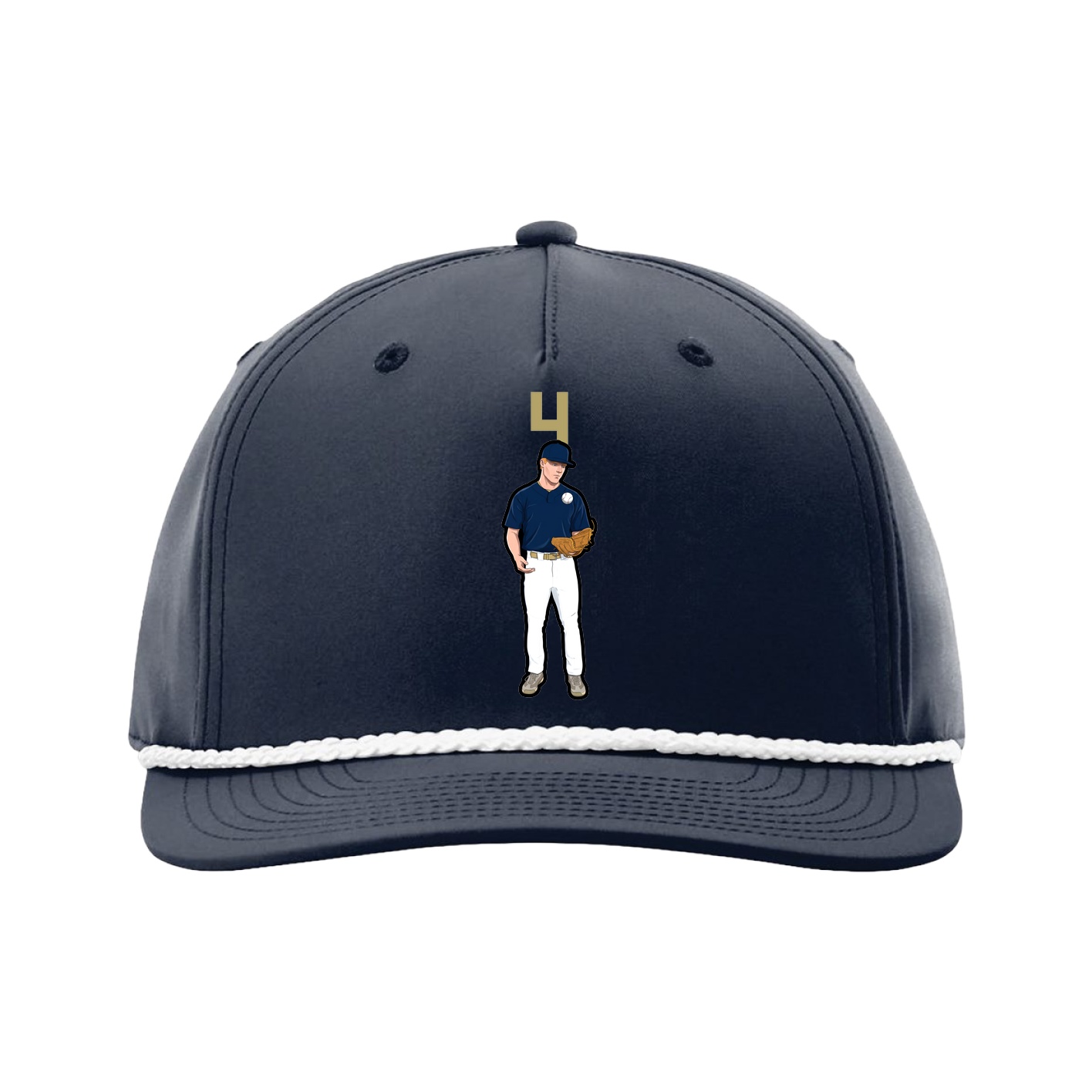 Five-Panel Classic Rope Cap — Number Top in Navy