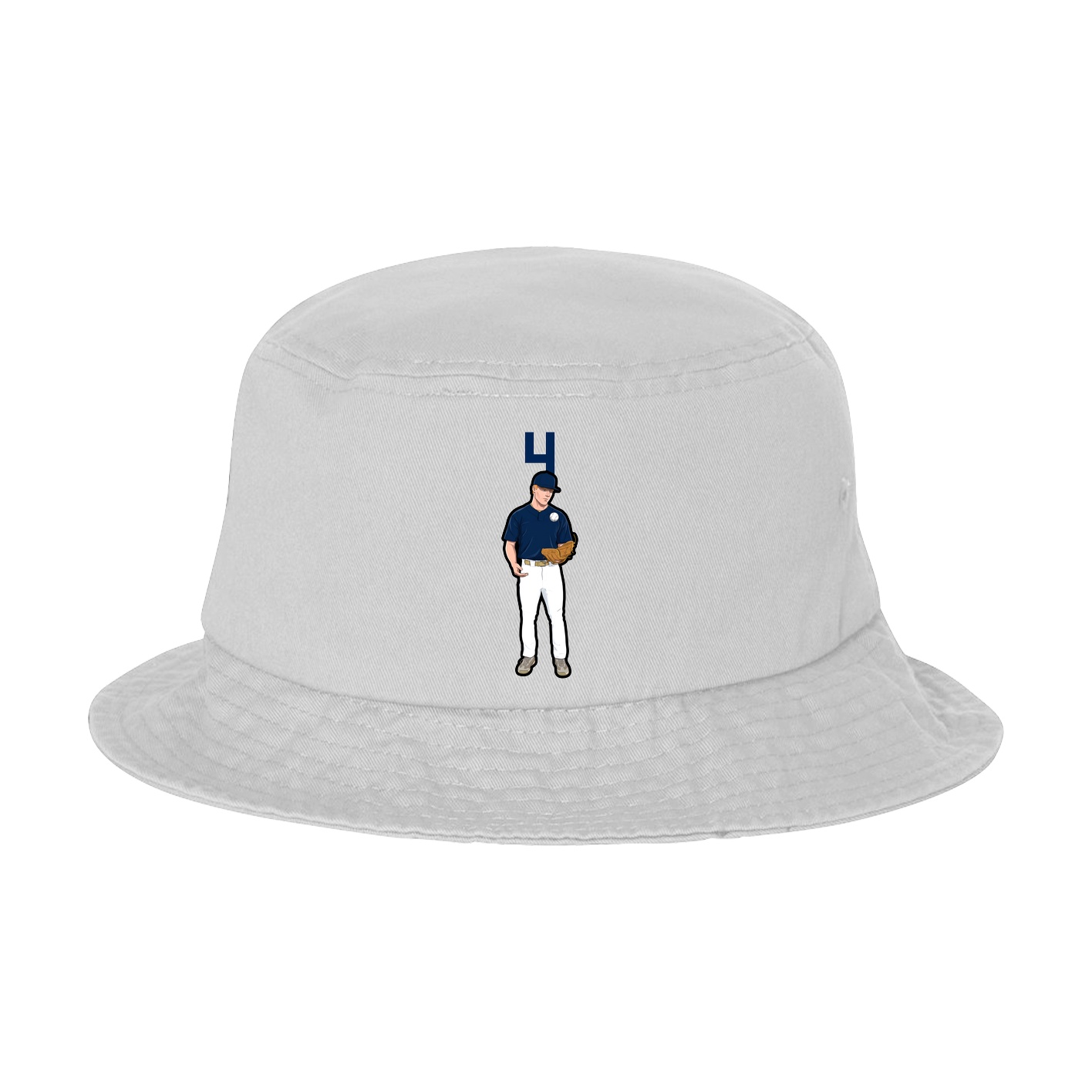 Bucket Cap — Number Top in White