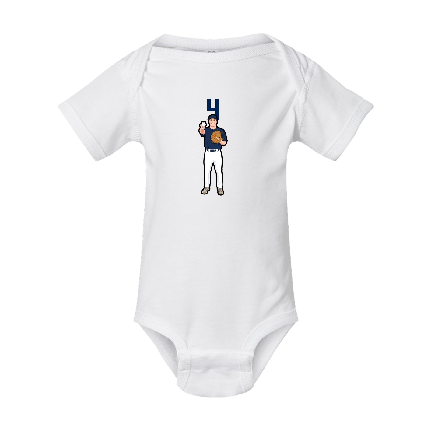 Baby Onesie — Number Top in White