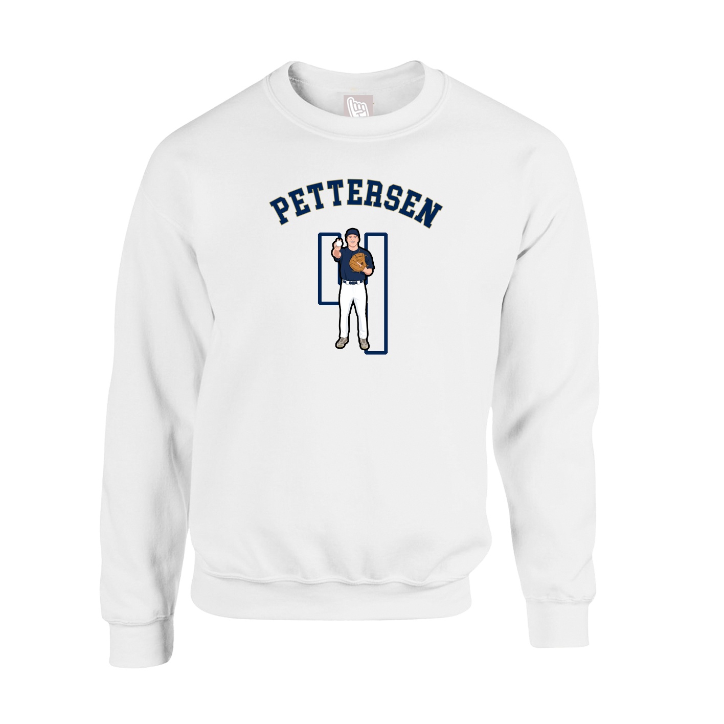 Fleece Crew — Shirsey Arch in White