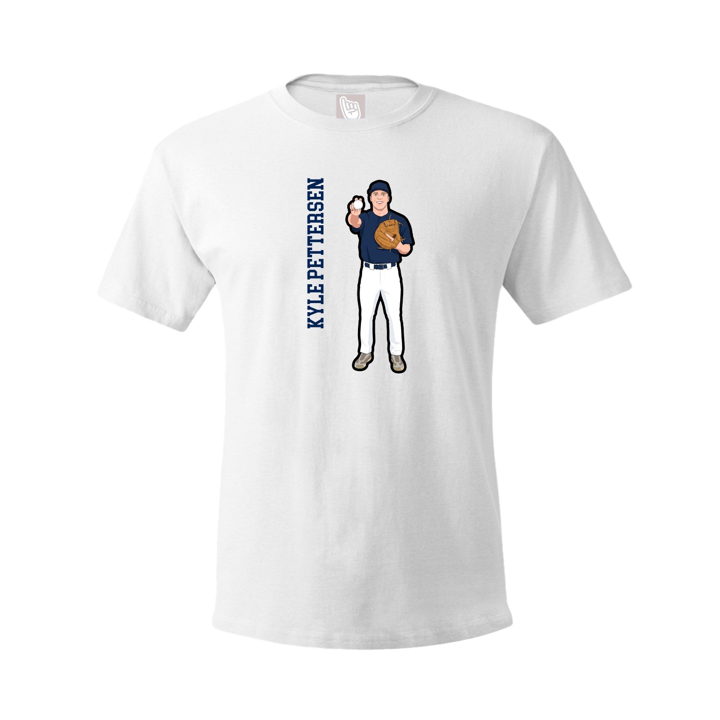 Youth Tee — Name Vertical in White