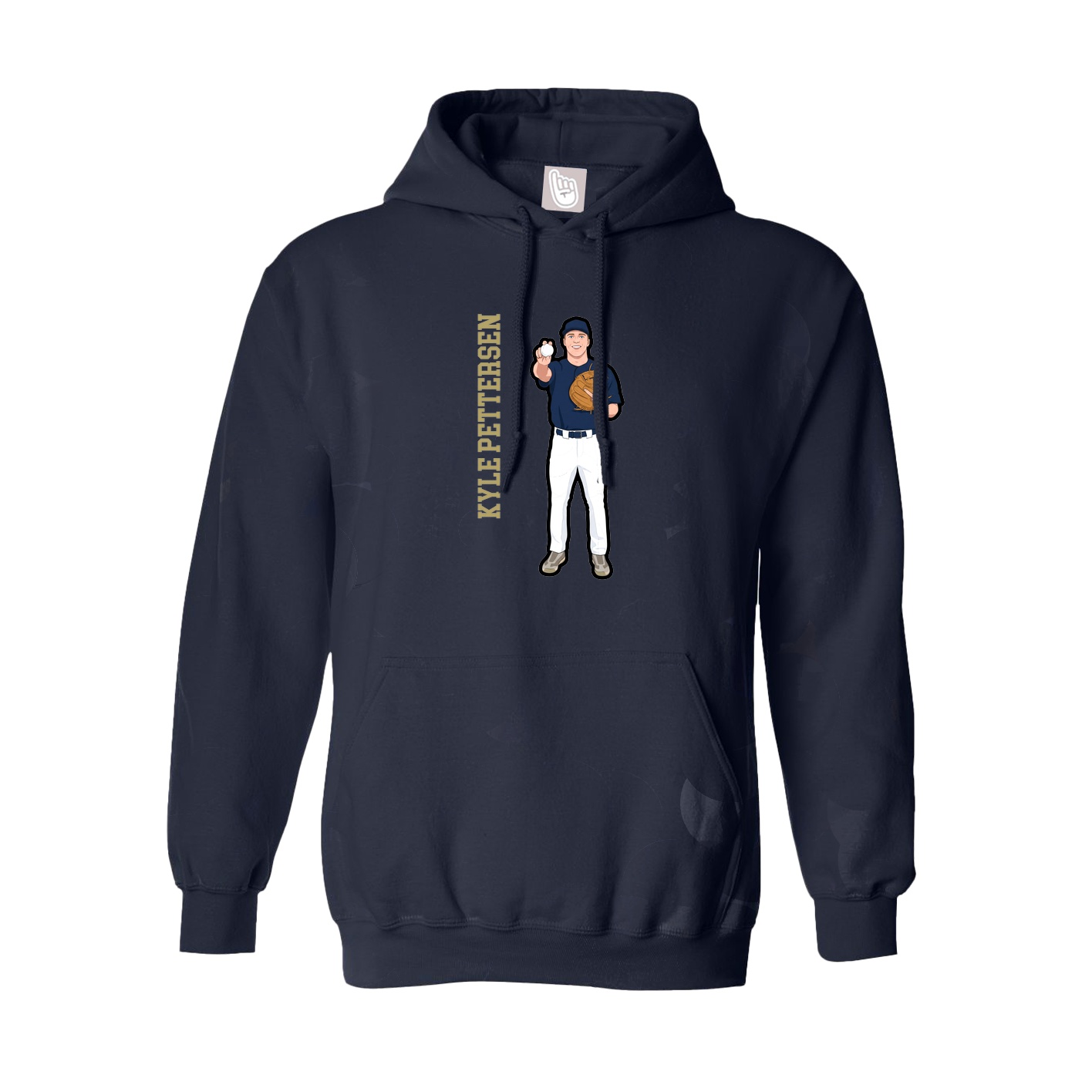 Youth Hoodie — Name Vertical in Navy