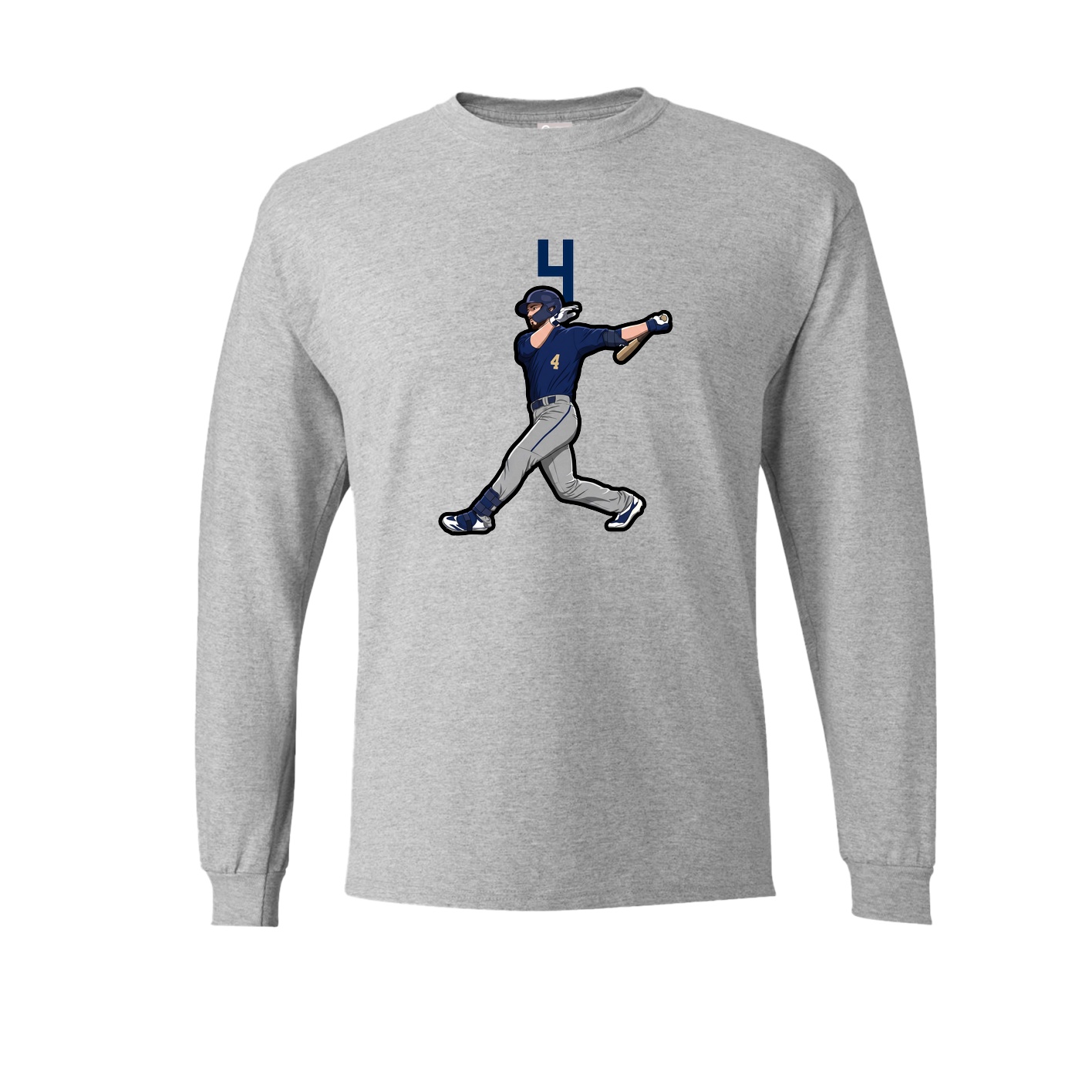 Long Sleeve Tee — Number Top in Grey