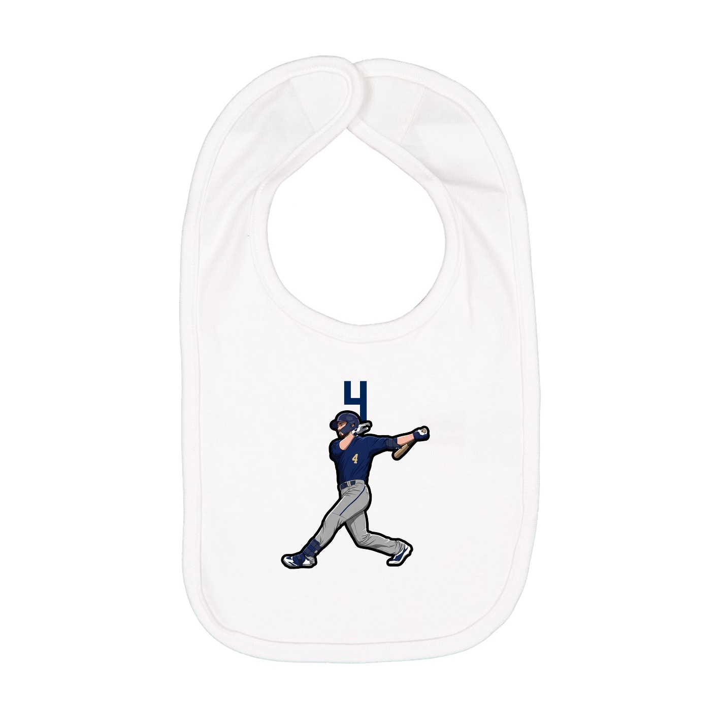 Infant Bib — Number Top in White