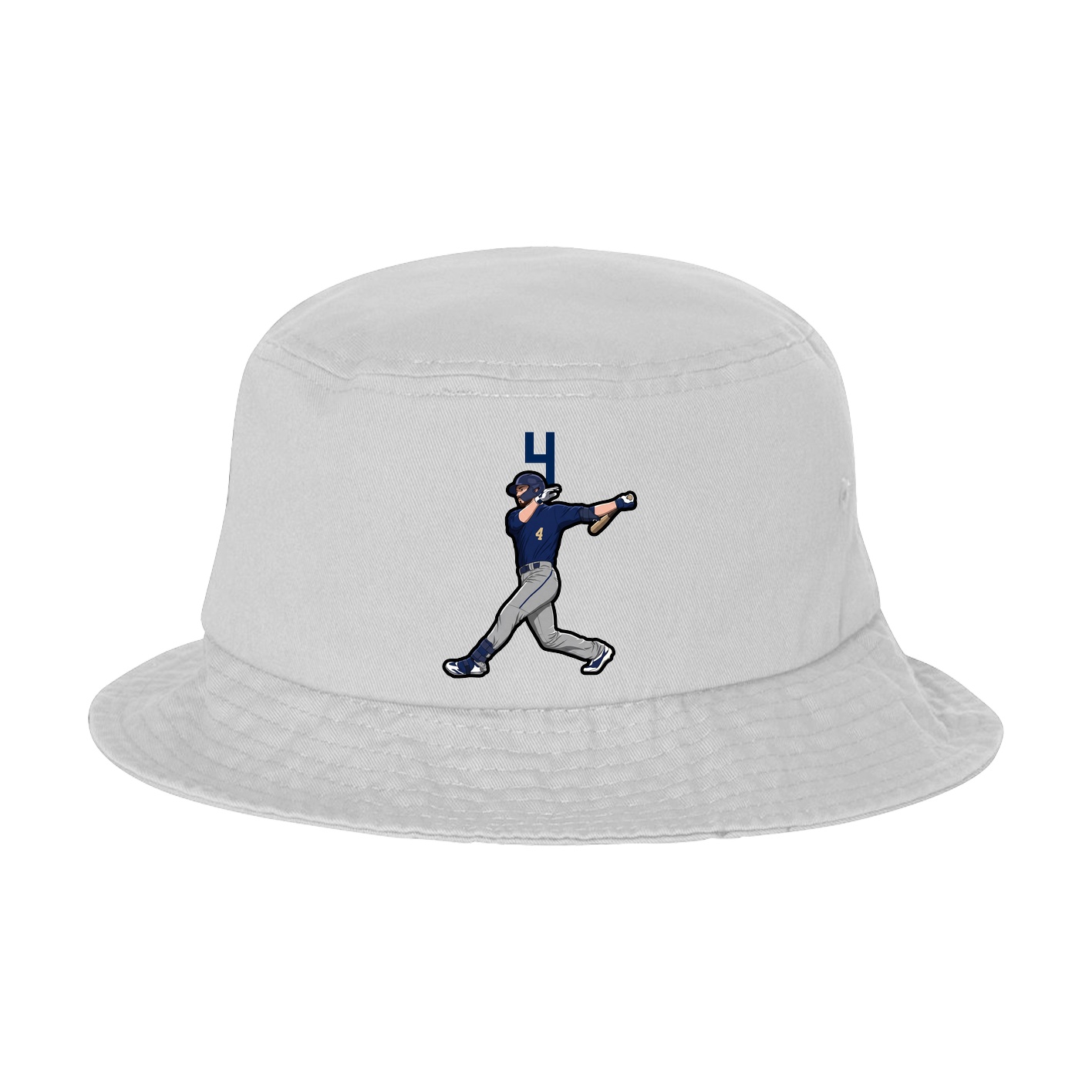 Bucket Cap — Number Top in White