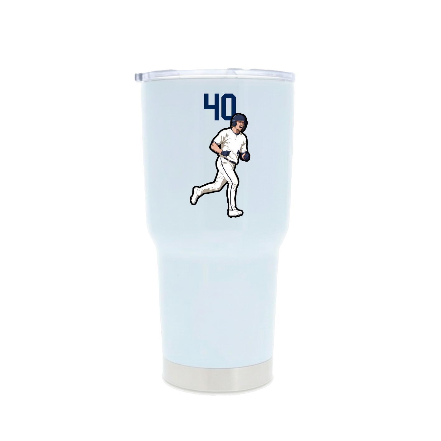 30oz Stainless Steel Tumbler — Number Top in White