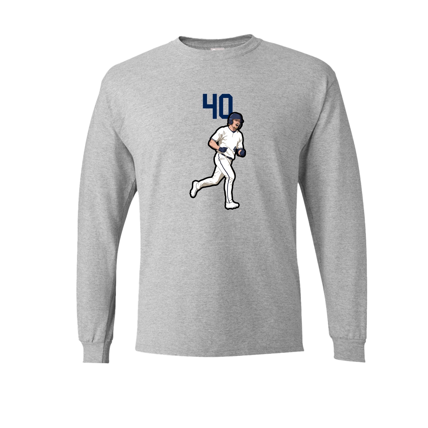 Long Sleeve Tee — Number Top in Grey