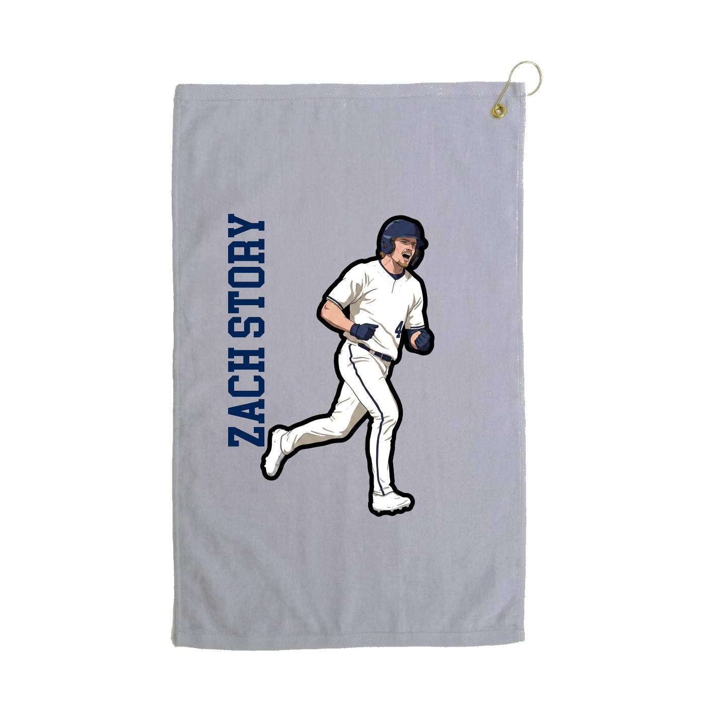 Golf Towel — Name Vertical in Grey