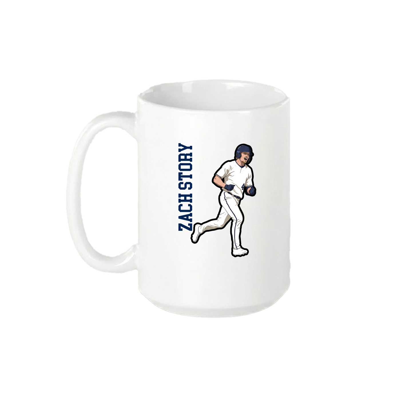 15oz Coffee Mug — Name Vertical in White