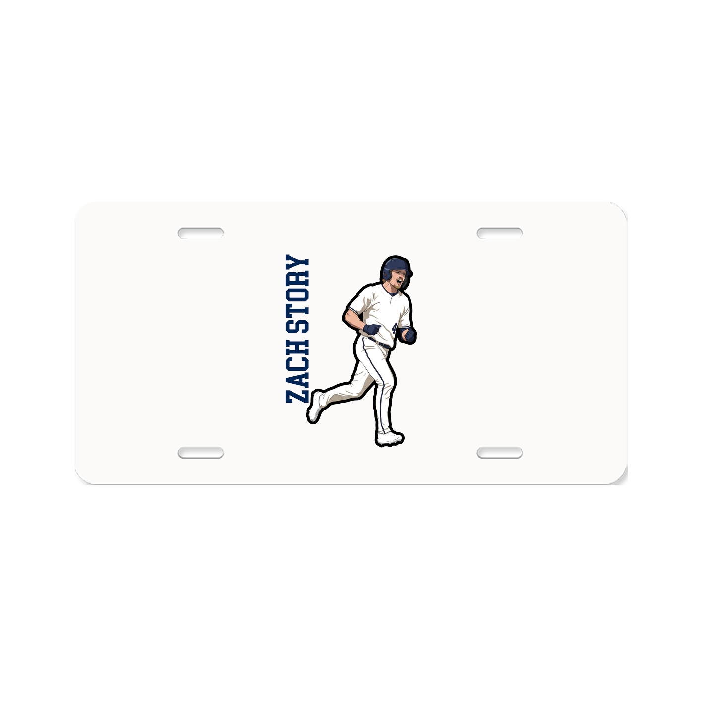License Plate — Name Vertical in Classic