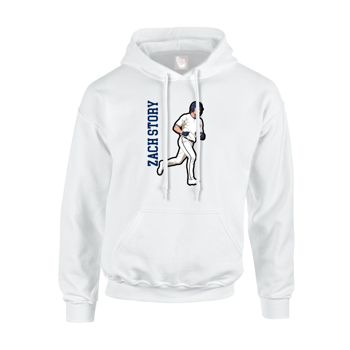 Youth Hoodie — Name Vertical in White