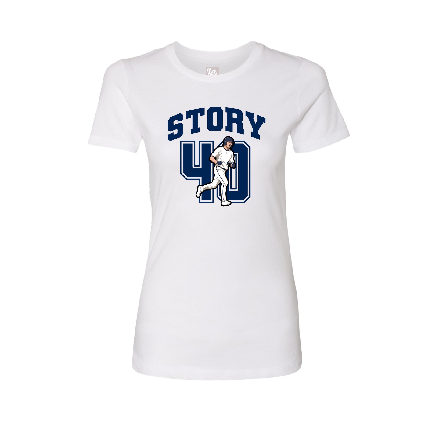 Fitted Women's Tee — Number in White