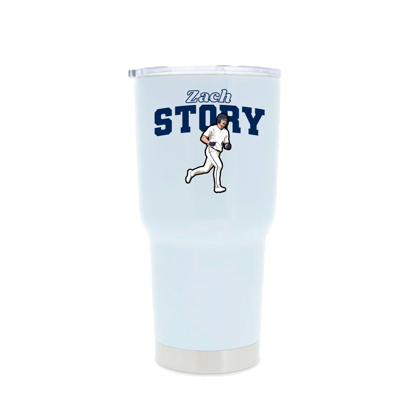 30oz Stainless Steel Tumbler — Name Arch in White