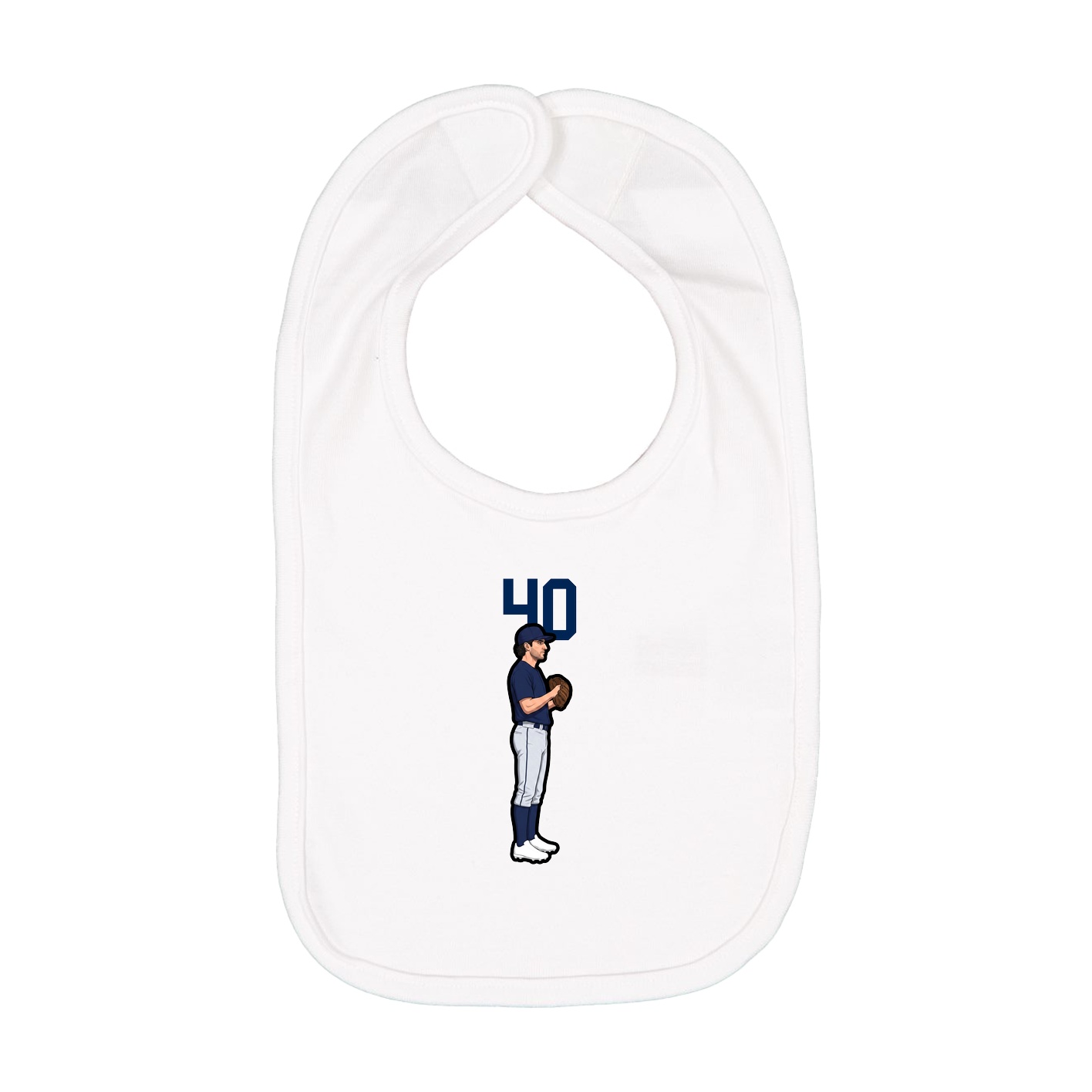 Infant Bib — Number Top in White