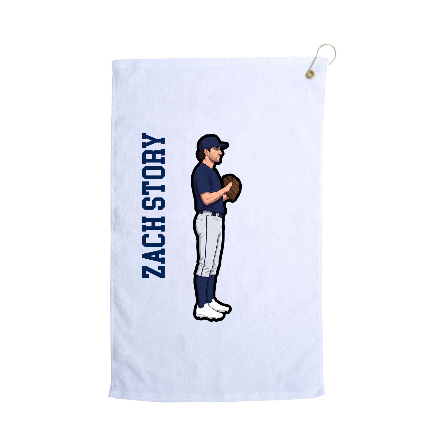 Golf Towel — Name Vertical in White