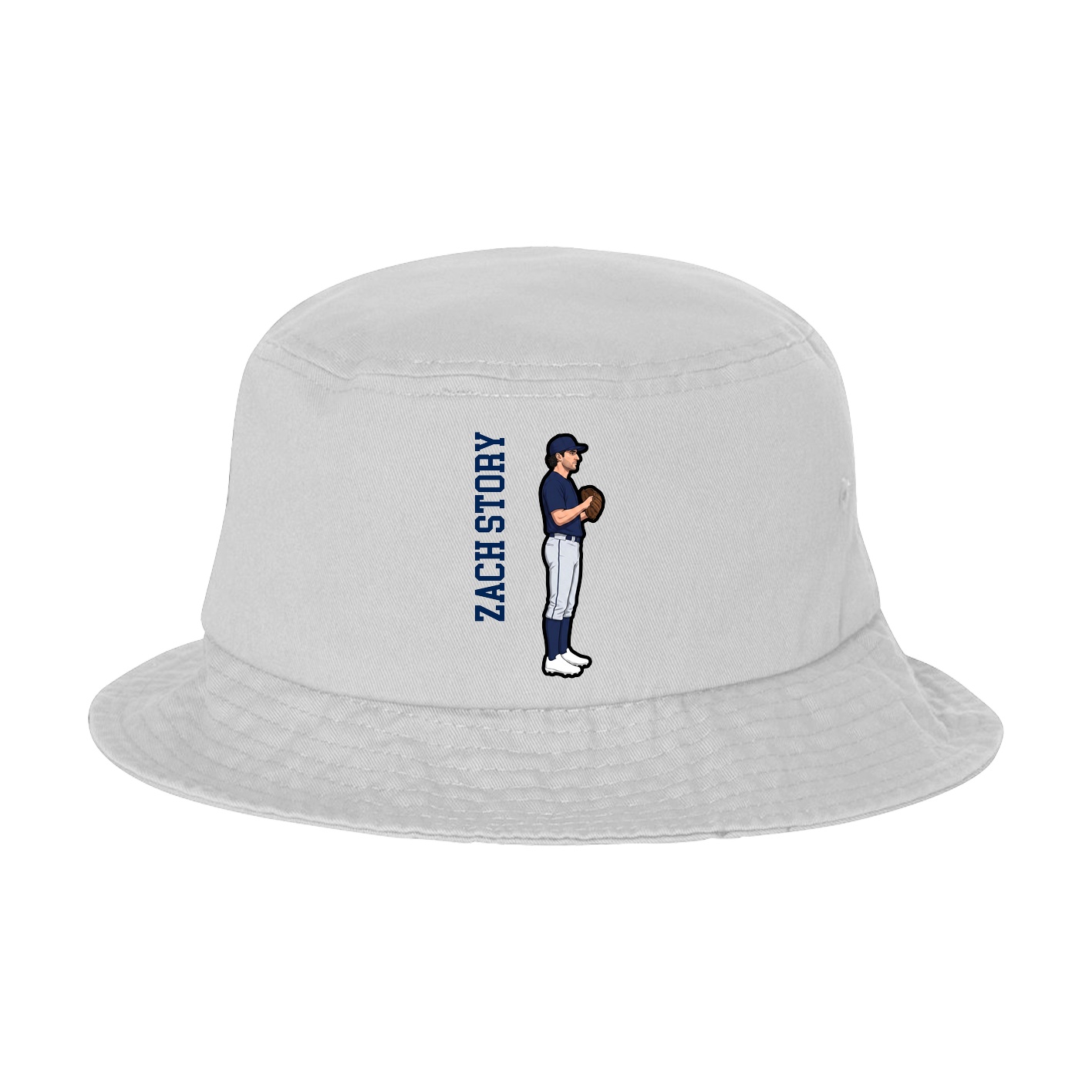 Bucket Cap — Name Vertical in White