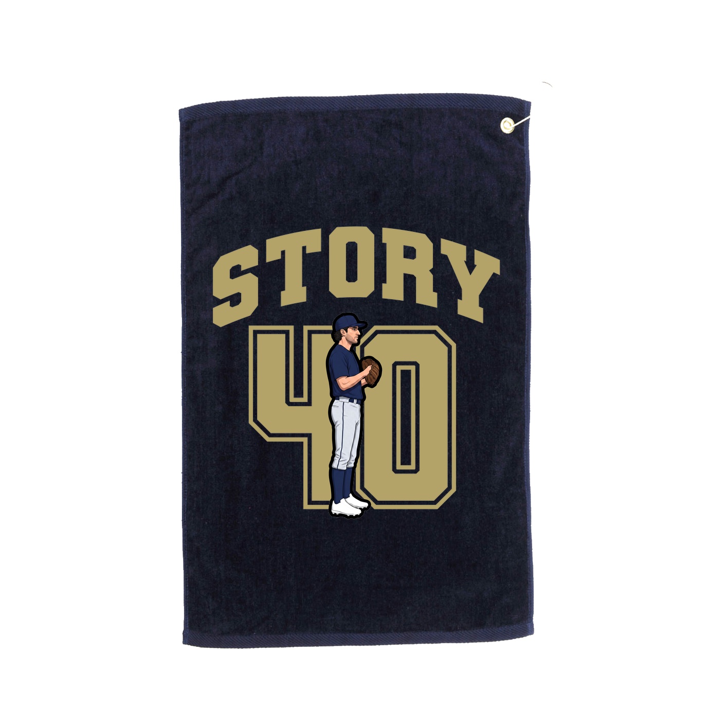 Golf Towel — Number in Navy