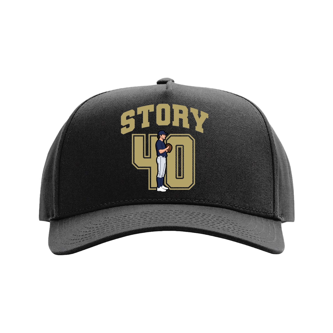 Full Fabric Five-Panel Champ Cap — Number in Black
