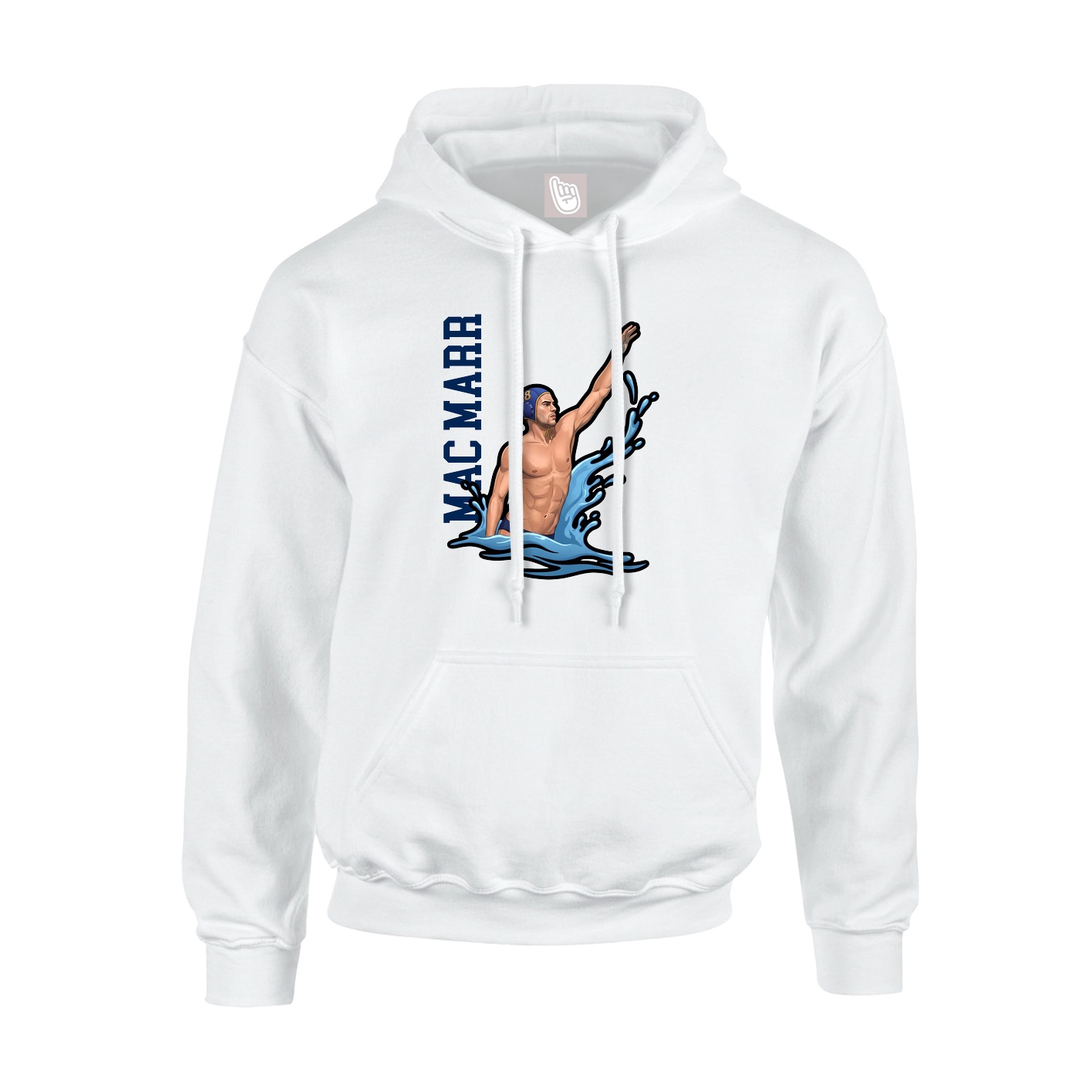 Youth Hoodie — Name Vertical in White