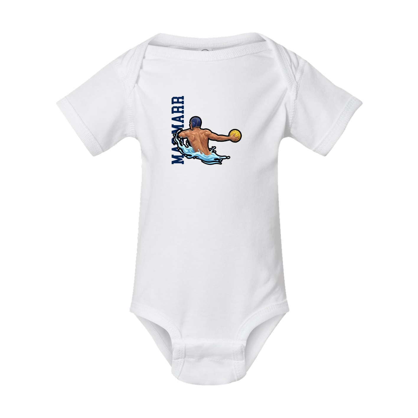 Baby Onesie — Name Vertical in White