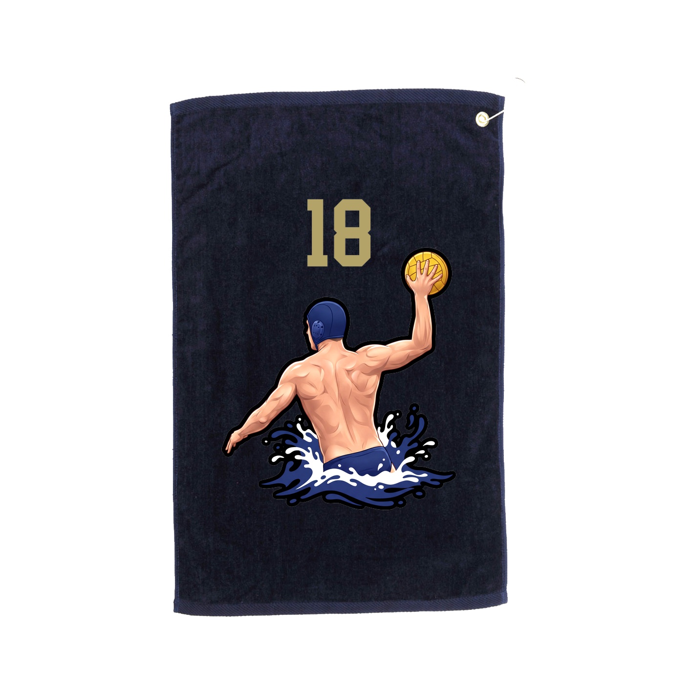 Golf Towel — Number Top in Navy